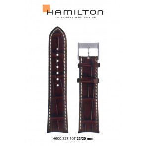 Uhrenarmband Hamilton H690327107 Leder Braun 23mm